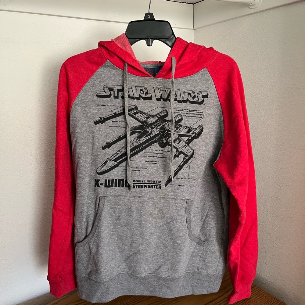 Star Wars Red and Gray Sweatshirt X-Wing Design